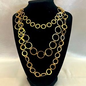 Vintage Gold 70s Hoop Chain Necklace